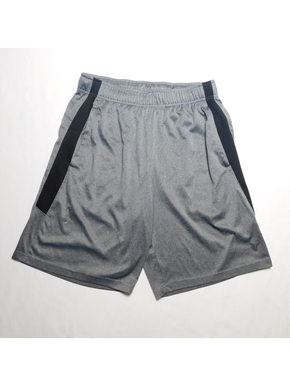 Old Navy Active Mens Small Gray Go-Dry Athletic Shorts Side Stripe Pockets Gym